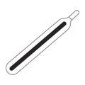 Mercury glass thermometer black and white 2D line cartoon object