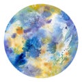 Mercury planet, isolated white background, watercolor illustration, hand drawing Royalty Free Stock Photo