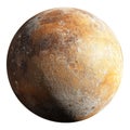 Mercury Planet with Rocky Surface and Craters Detailed View of Mercury on Transparent Background Royalty Free Stock Photo