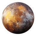 Mercury Planet with Rocky Surface and Craters Detailed View of Mercury on Transparent Background Royalty Free Stock Photo