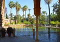 Mercury Pond in the Gardens of the Alcazar of Seville, Spain Royalty Free Stock Photo