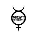 Mercury Retrograde symbol, warning, planet sign, vector illustration Royalty Free Stock Photo