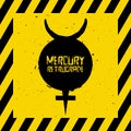 Mercury Retrograde symbol, warning, planet sign, vector illustration Royalty Free Stock Photo