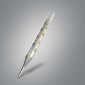 Mercury thermometer 3d render on grey background