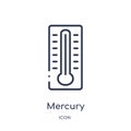 mercury thermometer degrees icon from tools and utensils outline collection. Thin line mercury thermometer degrees icon isolated