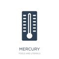 mercury thermometer degrees icon in trendy design style. mercury thermometer degrees icon isolated on white background. mercury