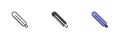 Mercury thermometer different style icon set