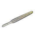 Mercury thermometer. Medical object on white background. Body temperature. vector