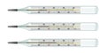 3 mercury thermometers on a white background vector image