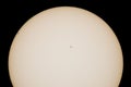 Mercury transit through the disk of the Sun close up Royalty Free Stock Photo