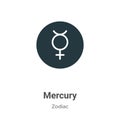 Mercury vector icon on white background. Flat vector mercury icon symbol sign from modern zodiac collection for mobile concept and