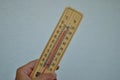 Mercury wooden thermometer