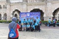 Merdeka Independence Square, Kuala Lumpur, Malaysia: 31 March 2019: Bookworm run:Group of Asian people posing for photo in front