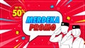 Merdeka sale banner promotion with red background