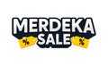 Merdeka Sale (Independence Sale) Indonesia and Malaysia Independence Sale Day Promo Banner, Discount 3D Text Tittle