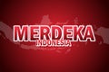 merdeka sale text effect white and red color