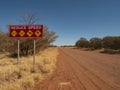 Mereenie Loop road warning sign Royalty Free Stock Photo