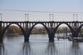 Railway bridge in Dnepropetrovsk Royalty Free Stock Photo