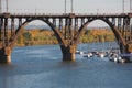 Railway bridge in Dnepropetrovsk Dnepr Royalty Free Stock Photo