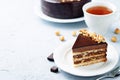 Merengue hazelnut chocolate cake Royalty Free Stock Photo