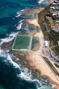 Merewether Baths - aerial view - Newcastle Australia Royalty Free Stock Photo