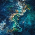 Merge the contrast between ocean pollution devastation and innovative solutions in a thoughtprovoking panorama Depict a scene