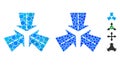 Merge Directions Mosaic Icon of Circle Dots