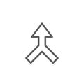 Merged arrow vector icon symbol isolated on white background Royalty Free Stock Photo