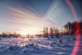 Merged exposures of the shortest winter day in Swedish Lapland