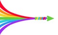 Merger multi colored arrows Royalty Free Stock Photo