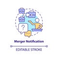 Merger notification concept icon Royalty Free Stock Photo