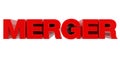 MERGER word on white background 3d rendering Royalty Free Stock Photo