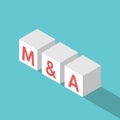 Mergers and acquisitions cubes Royalty Free Stock Photo