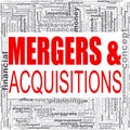 Mergers and acquisitions word cloud Royalty Free Stock Photo