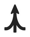 Merging arrows icon: convergence direction symbol Royalty Free Stock Photo