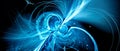 Merging of blue glowing spinning neutron stars into black hole Royalty Free Stock Photo