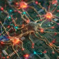 Merging digital circuits with biological neurons Royalty Free Stock Photo
