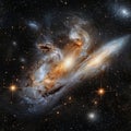 Merging Galaxies in Deep Space, Cosmic Collision.