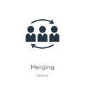 Merging icon vector. Trendy flat merging icon from political collection isolated on white background. Vector illustration can be Royalty Free Stock Photo