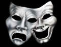 Merging theater masks Royalty Free Stock Photo