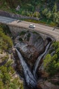 The merging of waterfalls - Furkapass road