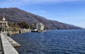 Mergozzo, Piedmont, Italy. March 2019. The lakeside promenade