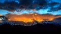 Meri Snow Mountain sunset Royalty Free Stock Photo
