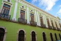 Merida city colorful facades Yucatan Mexico