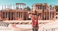 Merida in Estremadura, Roman amphitheater Royalty Free Stock Photo