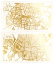 Merida and Leon Mexico City Map Set