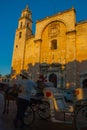 Merida San Ildefonso cathedral in the evening. Yucatan. Mexico Royalty Free Stock Photo