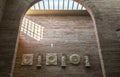 City forum portico at National Roman Art Museum in Merida, Spain