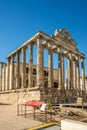 View at the ancient Roman Temple of Diana in the streets of Merida in Spain