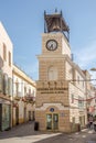 View at the Clock tower in the streets of Merida in Spain